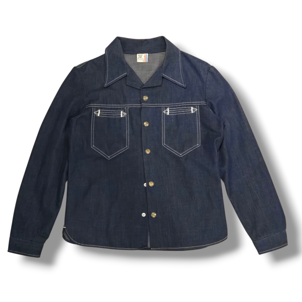 Vintage Boys Western Denim Shirt Snap Front Sz 9-10 Years BILLY THE KID